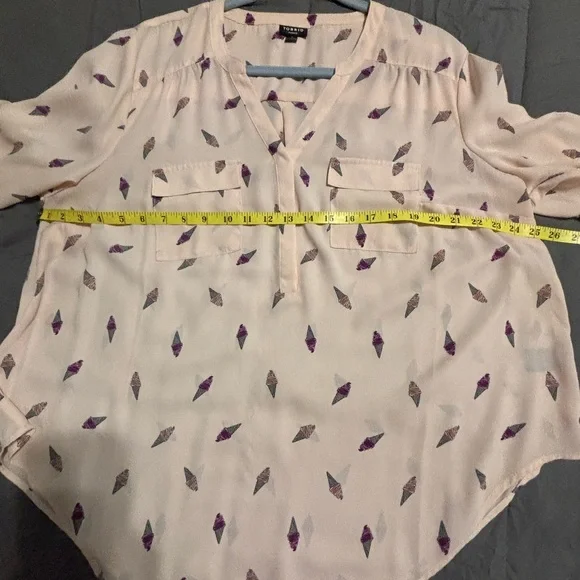 Torrid Pale Pink Blouse with Purple Ice Cream Cone Pattern - Picture 9 of 13